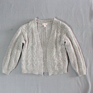 Cat & Jack Girls Gray Cable Knit Cardigan Size 5 Excellent Condition